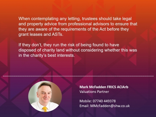 The Charities Act - Granting of a lease and complying with the Act
